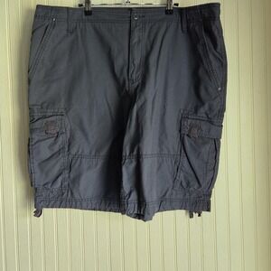 Op Cargo Shorts Mens 42 Gray Cotton Canvas Relaxed Fit Pockets Summer Casual